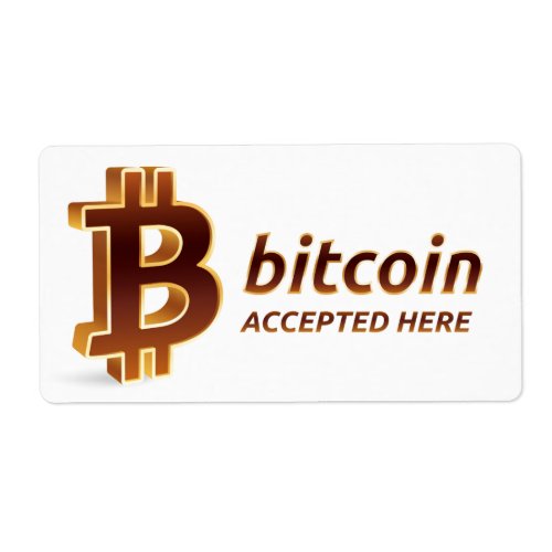 Bitcoin Accepted Here BTC Cryptocurrency Payment Label