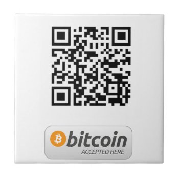Bitcoin Accepted Here Ceramic Tile by BigWillieStyles at Zazzle