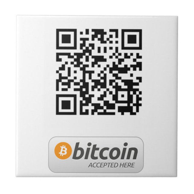 Bitcoin Accepted Here Ceramic Tile (Front)