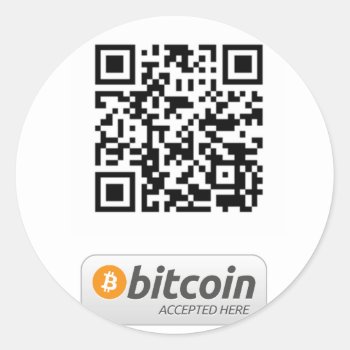 Bitcoin Accepted Here Classic Round Sticker by BigWillieStyles at Zazzle