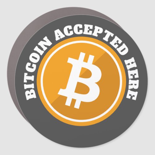 Bitcoin Accepted Here _ digital cryptocurrency Car Car Magnet