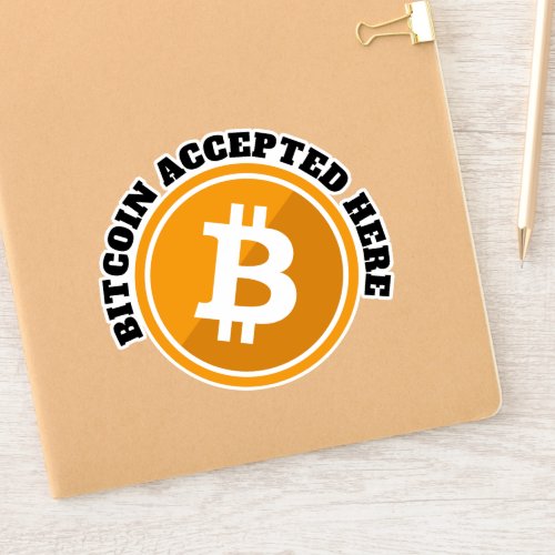 Bitcoin Accepted Here _ digital cryptocurrency Sti Sticker