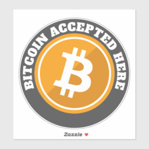 Bitcoin Accepted Here - digital cryptocurrency Sticker