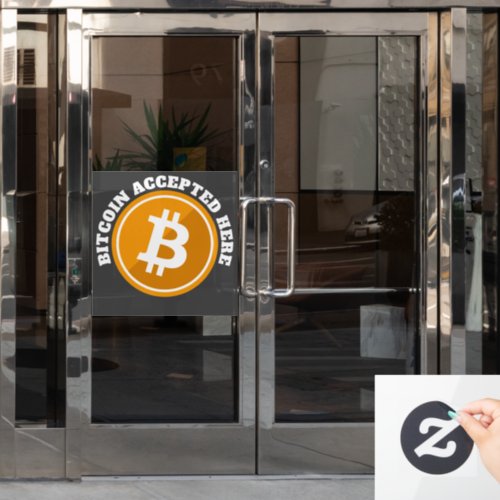 Bitcoin Accepted Here _ digital cryptocurrency Window Cling