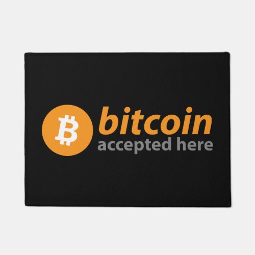 Bitcoin Accepted Here Doormat