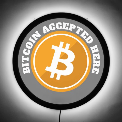 Bitcoin Accepted Here _ orange _ cryptocurrency LED Sign