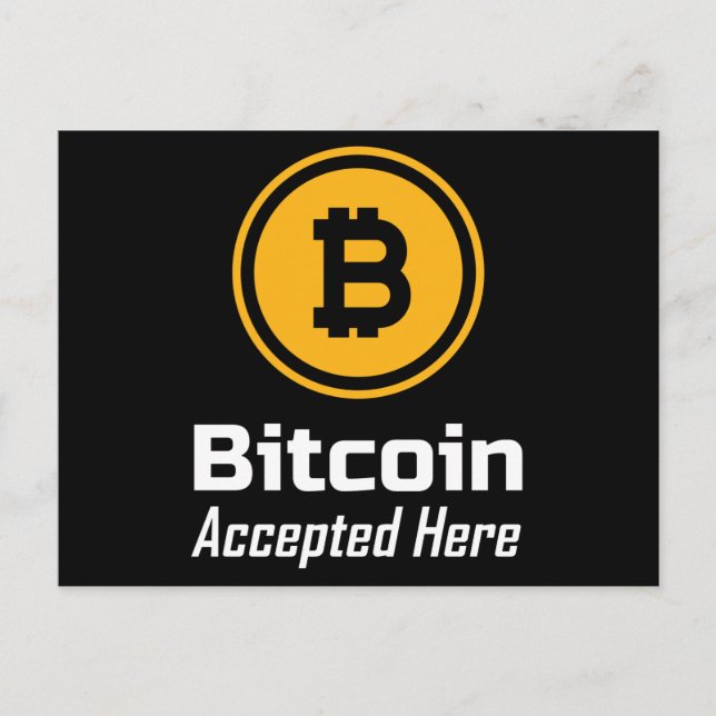 Bitcoin Accepted Here Postcard (Front)