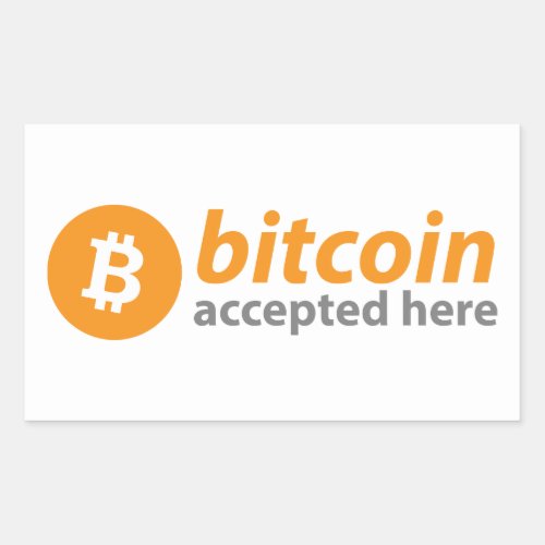Bitcoin Accepted Here Rectangle Stickers