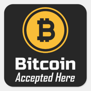 Bitcoin Accepted Here Square Sticker