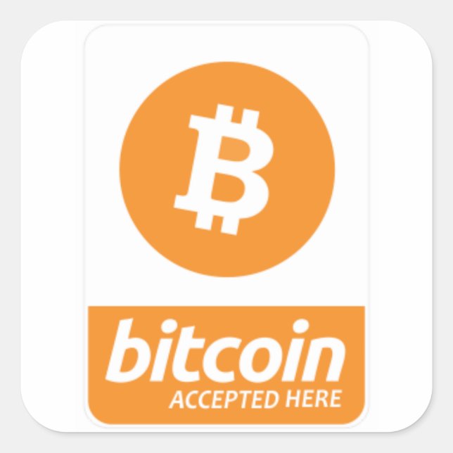 bitcoin accepted here sticker large 3inch (6pack) (Front)