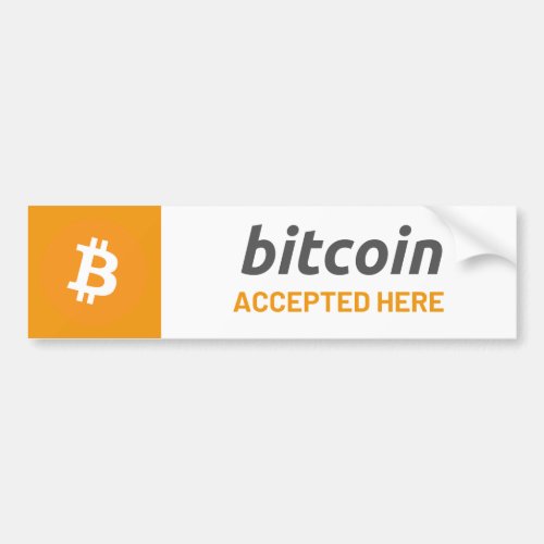 Bitcoin Accepted Here Window Sticker Decal