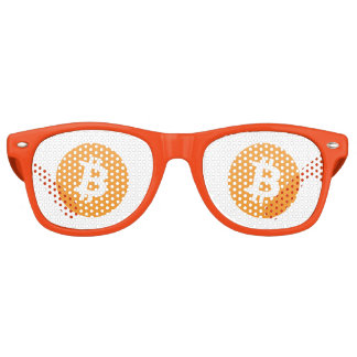 Bitcoin Adult Retro Party Shades, White Retro Sunglasses