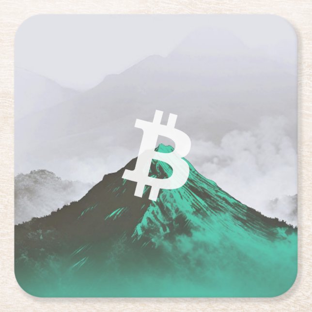 Bitcoin All-Time-High (ATH) Square Paper Coaster (Front)