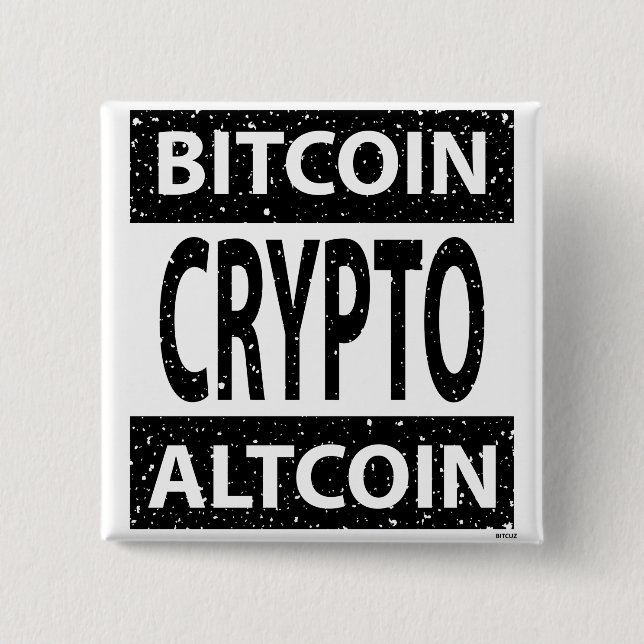 Bitcoin Altcoin Crypto Pinback Button (Front)