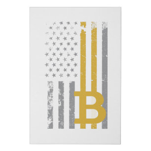 Bitcoin America Faux Canvas Print
