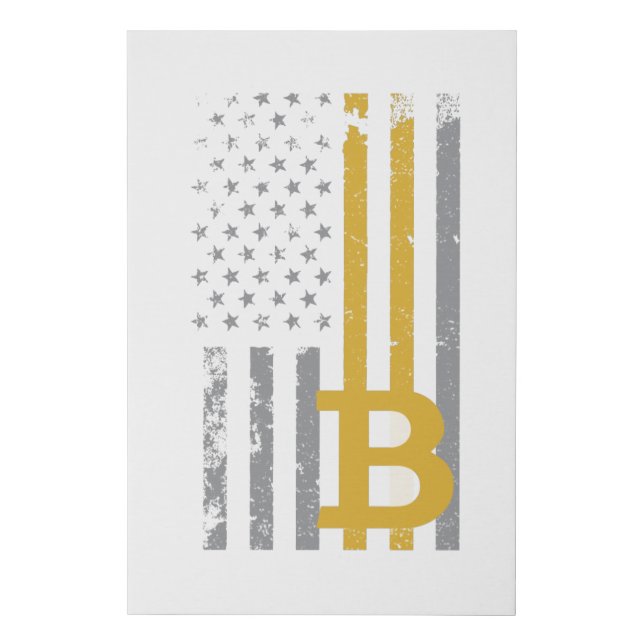 Bitcoin America Faux Canvas Print (Front)