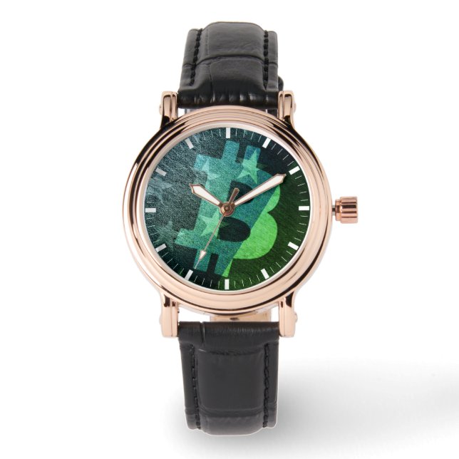 Bitcoin America ₿  (Green) Watch (Front)