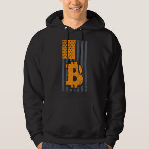 Bitcoin American Flag Btc  Crypto Vintage Retro In Hoodie