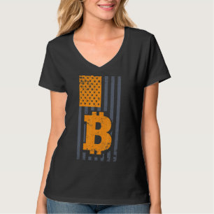 Bitcoin American Flag Btc Crypto Vintage Retro In T-Shirt