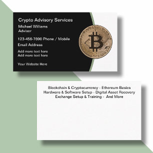 Bitcoin And Cryto Ethereum Services Business Cards