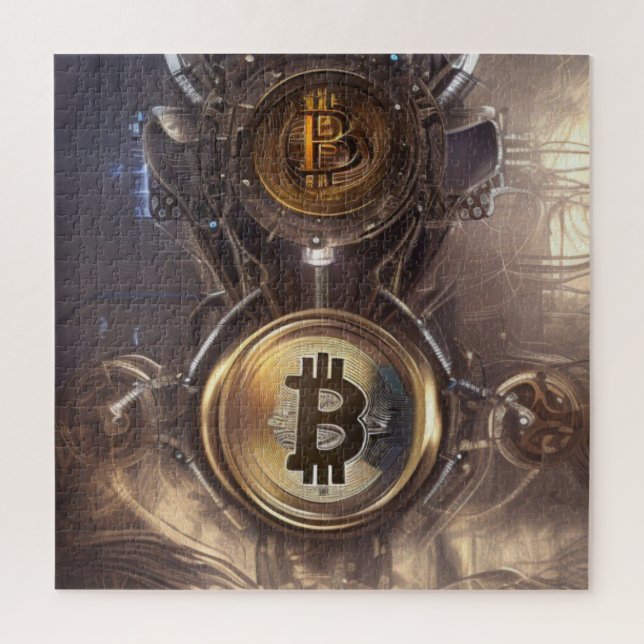 Bitcoin Art BTC Cryptocurrency Art Jigsaw Puzzle (Vertical)