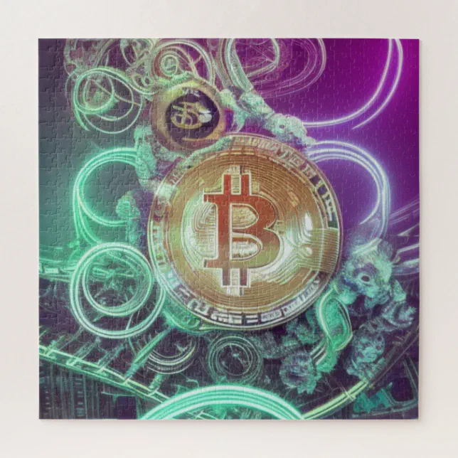 Bitcoin Art BTC Cryptocurrency Art Jigsaw Puzzle (Vertical)
