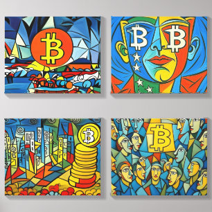 Bitcoin Art Canvas Photo Tile