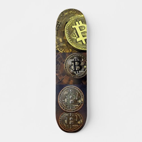 Bitcoin Art Design on Skateboard