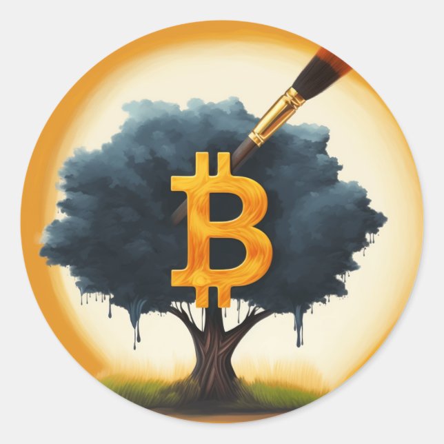 Bitcoin Art Tree Sticker (Front)