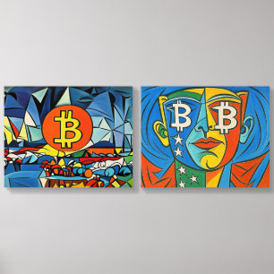 Bitcoin Art Wood Photo Tile