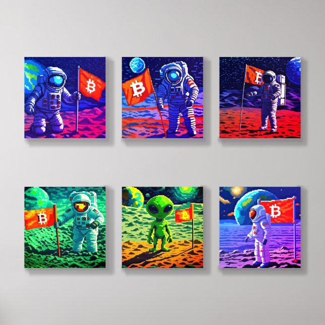 Bitcoin Astronaut Acrylic Photo Tile (Front Set)