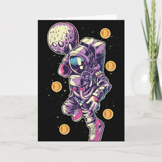 Bitcoin Astronaut - Bit Me QR Code We Accept Btc Thank You Card (Front)