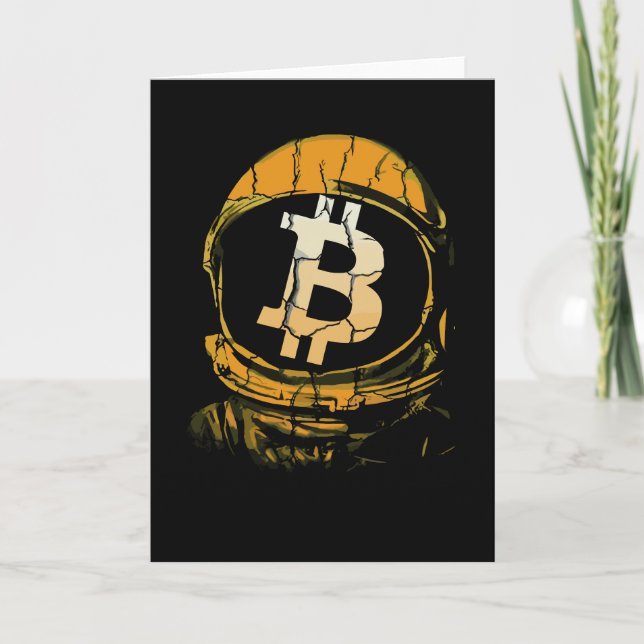 Bitcoin Astronaut - Bit Me QR Code We Accept Btc Thank You Card (Front)