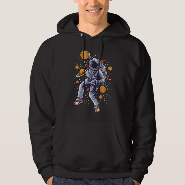 Bitcoin Astronaut to the moon - Bitcoin Crypto  Hoodie (Front)