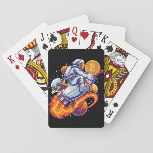 Bitcoin Astronaut to the moon _ BTC Crypto Poker Cards