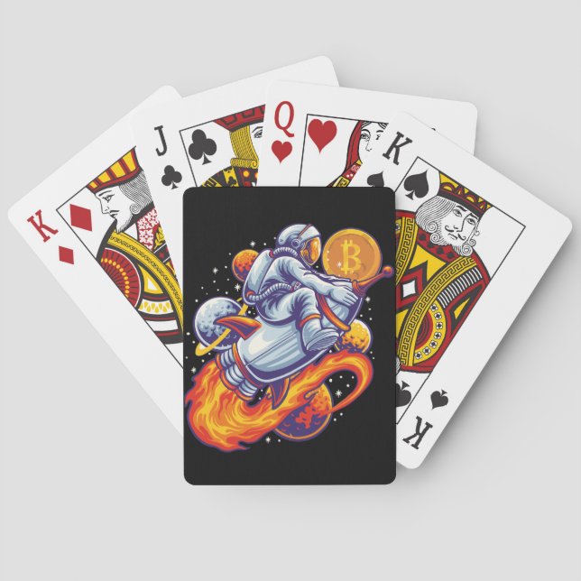 Bitcoin Astronaut to the moon - BTC Crypto Poker Cards (Back)