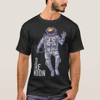 Bitcoin Astronaut To The Moon -Light Text T-Shirt