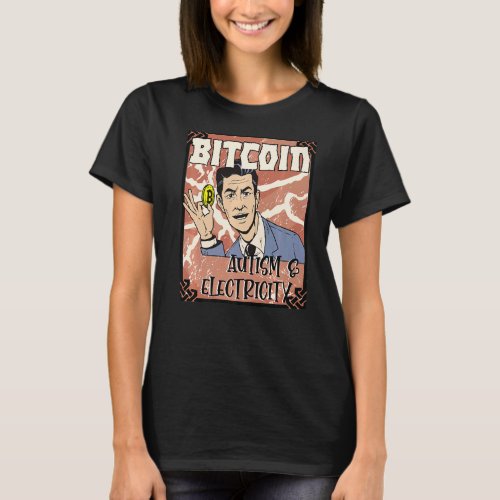 Bitcoin Autist Autistic Vintage Retro Graphic Auti T_Shirt