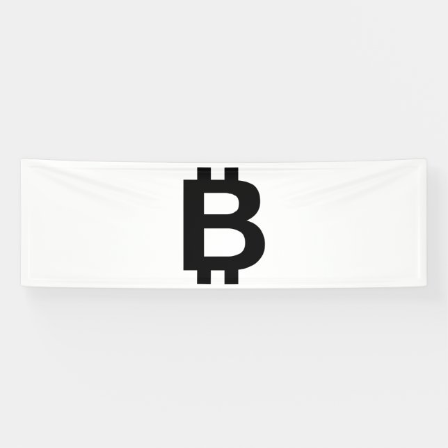 Bitcoin B Bold 2.5x8 Vinyl Banner (Horizontal)