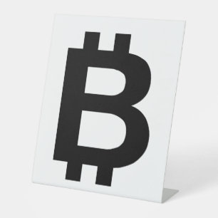 Bitcoin B Bold Pedestal Sign