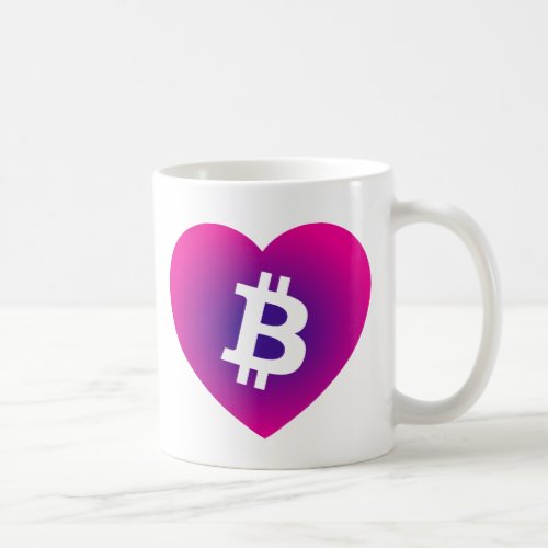 Bitcoin B Heart Coffee Mug