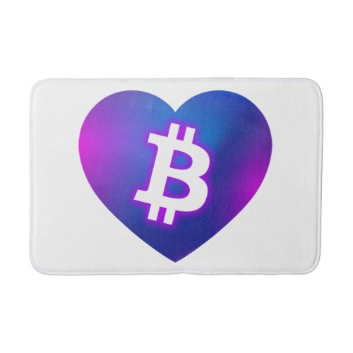 Bitcoin B in Heart  Bath Mat