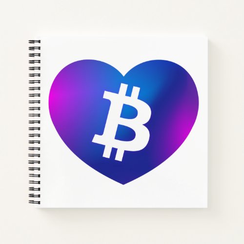 Bitcoin B in Heart  Notebook