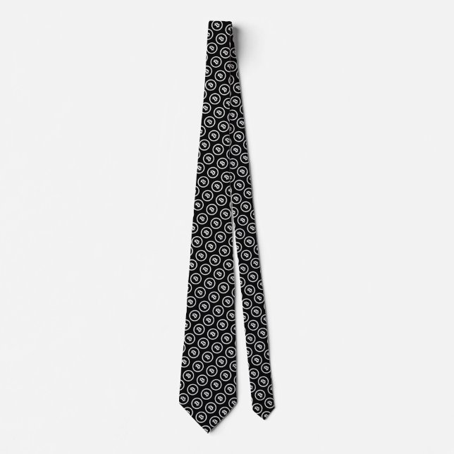 Bitcoin B&W Coin Logo  - Tie (Front)