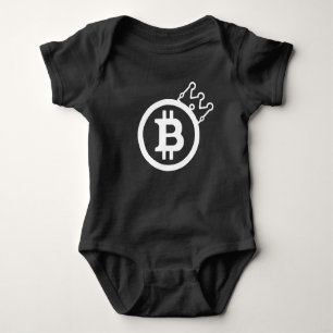 BITCOIN-Baby Onsie with Crown-BLACK-Cryptocurrency Baby Bodysuit