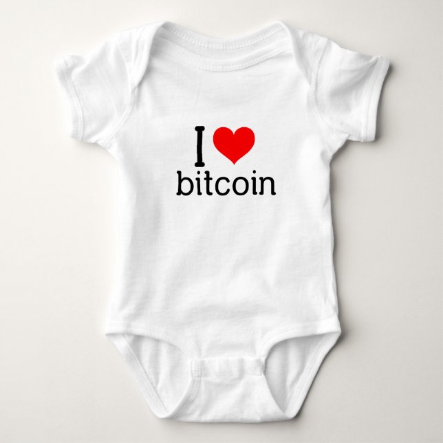 Bitcoin Baby Strampler i love bitcoin Bodysuit (Front)