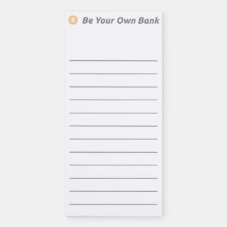 Bitcoin Be Your Own Bank Magnetic Notepad