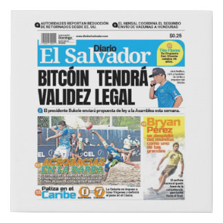 Bitcoin becomes Legal Tender in El Salvador Faux Canvas Print