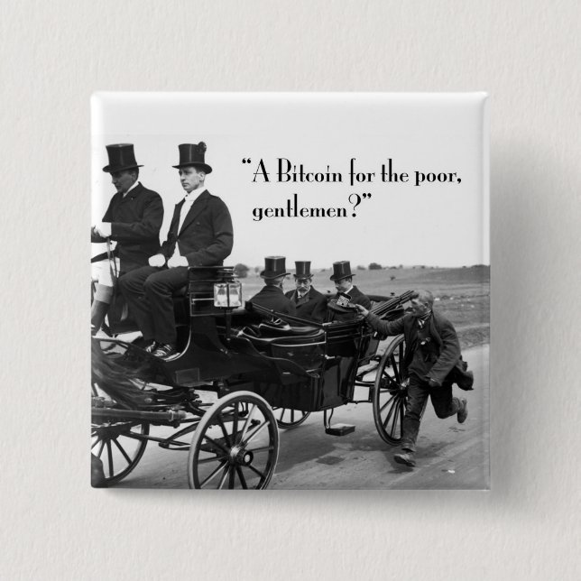 Bitcoin Beggar Pinback Button (Front)