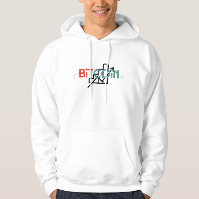 "Bitcoin Believer Bold Statement Typography Design Hoodie (Front)